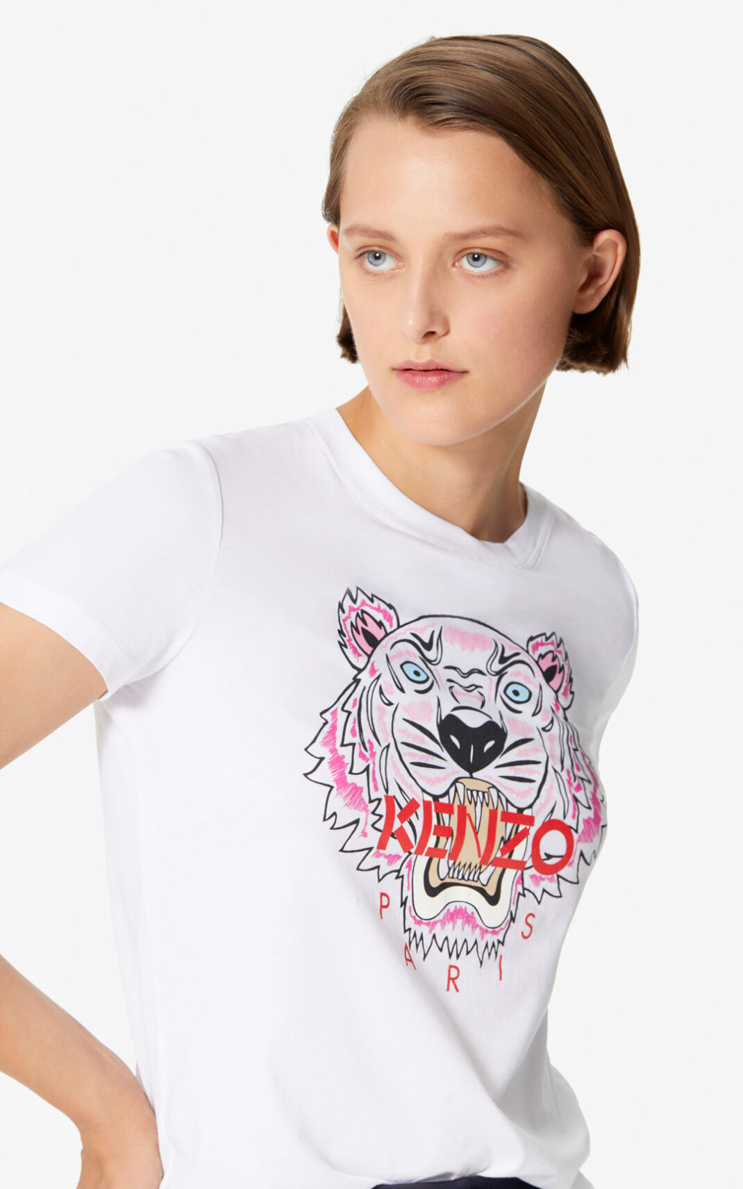 Kenzo Tiger μπλουζακια γυναικεια ασπρα | GR590795